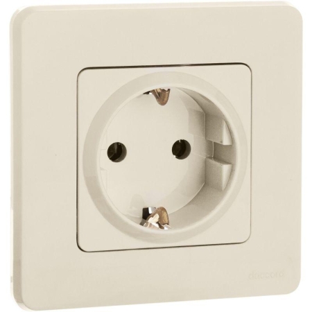 Розетка 1-м СП Inspiria 16А IP20 250В 2P+E немецк. стандарт механизм сл. кость IEK 673721