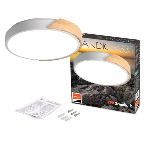 Светильник светодиодный декоративный PPB Scandic-R 24Вт 4000К IP20 настенно-потолочный WH/W JazzWay 5036932