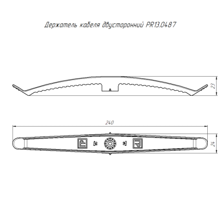 Держатель круглого кабеля двусторонний для прямого монтажа на 16 мест в гофроящике сер. (уп.100шт) Промрукав PR13.0487