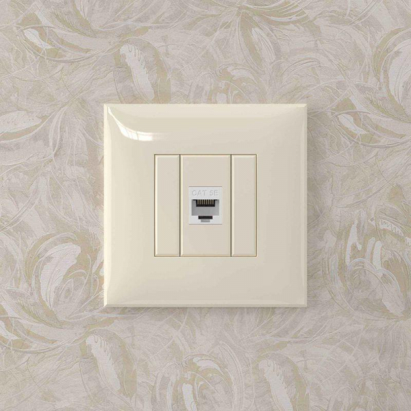 Розетка компьютерная 1-м СП Avanti "Ванильная дымка" RJ45 кат.5E без шторок механизм DKC 4405663