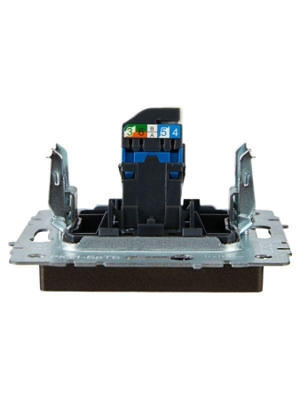 Розетка компьютерная СП RJ45 кат.6 BRITE РК11-БрТБ механизм бронза IEK BR-K10-2-K45