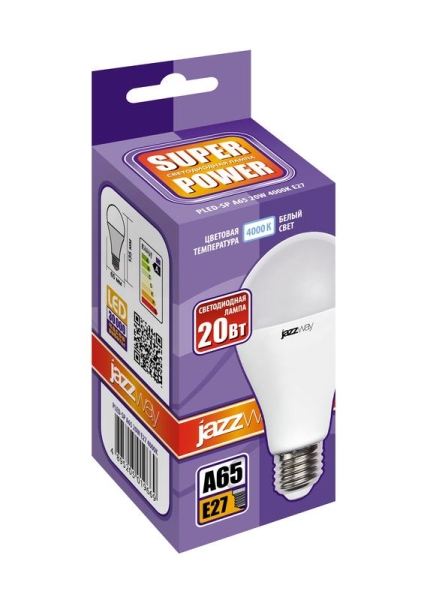 Лампа светодиодная PLED-SP 20Вт A60 4000К нейтр. бел. E27 230В/50Гц JazzWay 5019669A