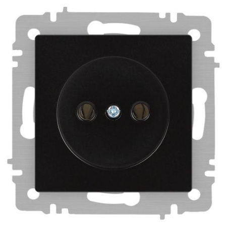 Розетка 1-м СП Accent 6-201-05 16А IP20 250В 2P антрацит Intro Б0063665