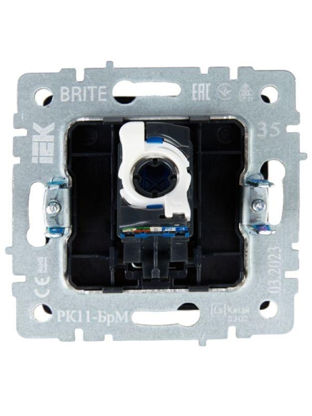 Розетка компьютерная СП RJ45 кат.6 BRITE РК11-БрМ механизм маренго IEK BR-K10-2-K35