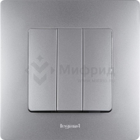 Выключатель 3-кл. СП Etika Plus 10А IP20 250В 10AX винтов. зажимы механизм алюм. Leg 672413