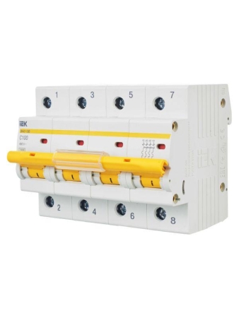 Выключатель автоматический модульный 4п C 100А 10кА ВА47-100 KARAT IEK MVA40-4-100-C