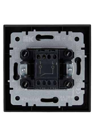 Выключатель 1-кл. СП BRITE ВСР10-1-0-БрЧ 10А в сборе черн. IEK BR-V10-0-10-K02-F