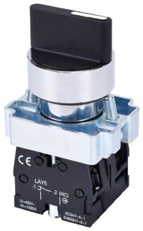 Переключатель LAY5-BD33 2НО на 3 положения с фиксацией I-O-II d22мм хром Электротехник ET012093
