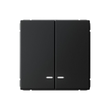 Выключатель 2-кл. ArtGallery (сх. 5а) 10AX с подсветкой быстрозажим. клем. механизм карбон SE GAL001053S