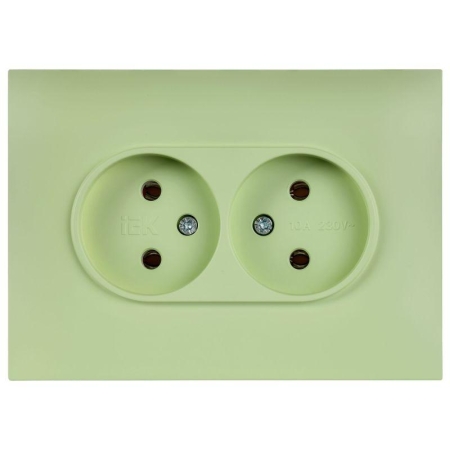 Розетка 2-м SKANDY 10А без заземл. без защ. шторок в сборе SK-R10G мятный IEK SK-R20-10-K06-F