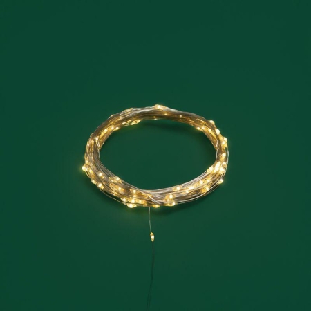 Гирлянда "Роса" 10м 100LED тепл. бел. IP44 с пультом 8 режимов элементы питания 3хAA Neon-Night 303-256