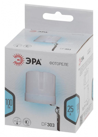 Датчик освещенности DF 303 фотореле сер. макс. нагрузка 5500В.А IP44 Эра Б0043806