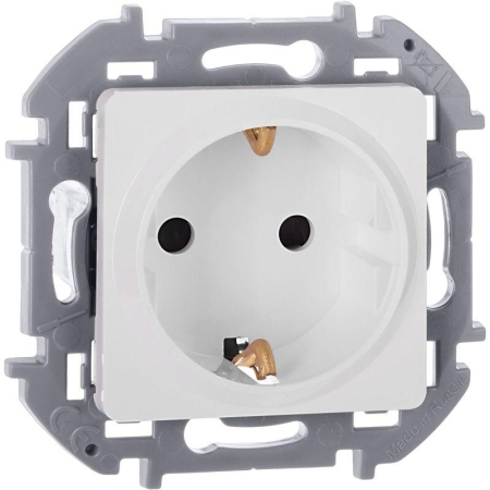 Розетка 1-м СП Inspiria 16А IP20 250В 2P+E защ. шторки немецк. стандарт механизм бел. IEK 673730