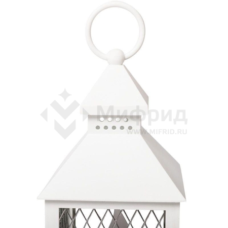 Фонарь декоративный 10.5х10.5х24см тепл. бел. со свечкой корпус бел. Neon-Night 513-042