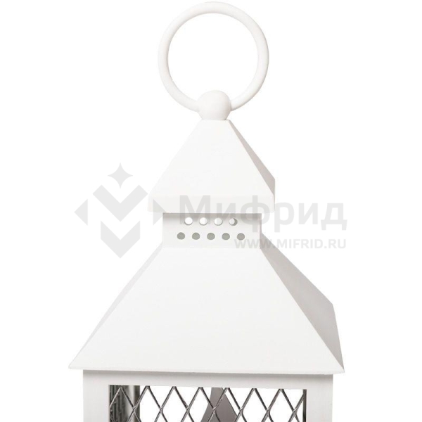 Фонарь декоративный 10.5х10.5х24см тепл. бел. со свечкой корпус бел. Neon-Night 513-042