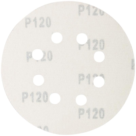 Набор кругов абразивных шлифовальных перфорированных на ворсовой основе под "липучку" Р120 125мм (уп.5шт) Profi Cutop 85-621