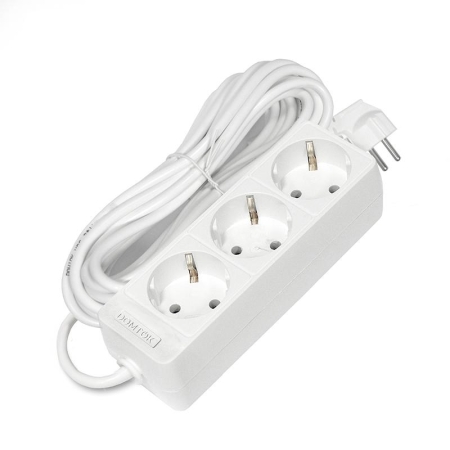 Удлинитель 3х7м с заземл. 16А IP20 3.5кВт ПВС 3х1 бел. DOMTOK 2393
