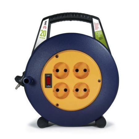 Удлинитель в закрыт. корпусе 4х20м без заземл. 6А с выкл. BPx-4-2x0.75-20m ПВС 2x0.75 Эра Б0052924