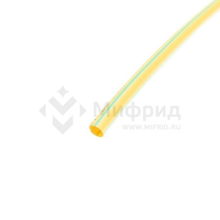 Трубка термоусадочная ТУТ нг 6.0/3.0 желт./зел. 1м Rexant 20-6007