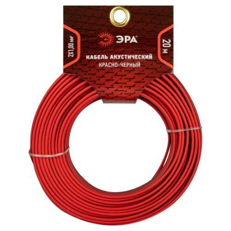 Кабель акустический 2х1 красн./черн. (уп.20м) Эра Б0059293