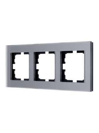 Рамка 3-местн. гориз. VESNA стекло асфальт матов. LEZARD 742-M6980-148