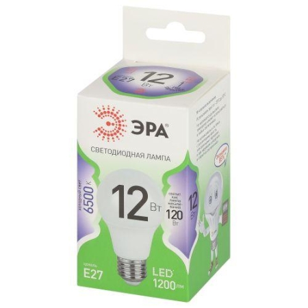 Лампа светодиодная GREEN LINE A60-12W-865-E27 GL 12Вт груша 6500К свет холод. E27 Эра Б0067129