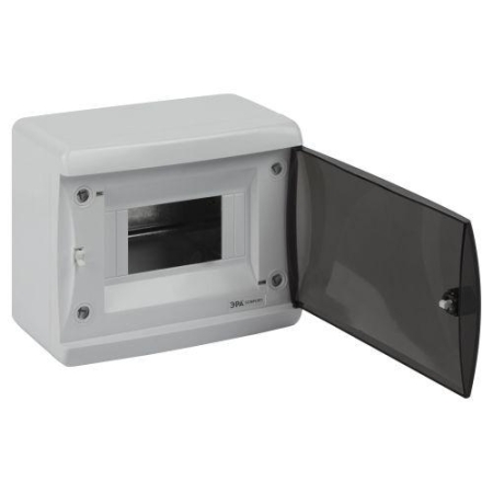 Корпус навесной ЩРН-П-6 ЭРА COMFORT IP41 прозр. крышка пластик. бел. ЭРА Б0067468