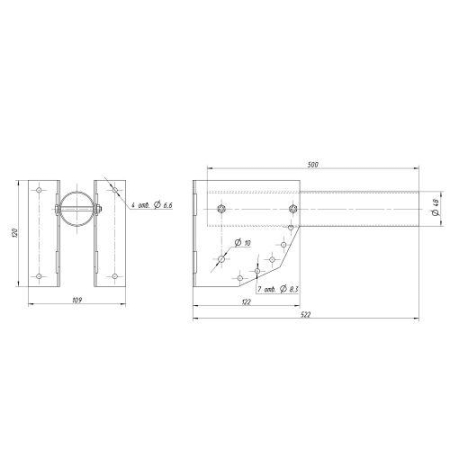 Кронштейн для уличного светильника SPP-AC2-0-500-048 с переменным углом 520х150х120мм d48мм Эра Б0057534