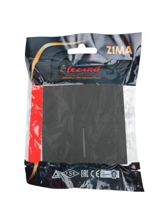 Выключатель проходной 1-кл. с индик. СП ZIMA IP20 10А безвинт. зажим черн. бархат LEZARD 704-4288-114QC