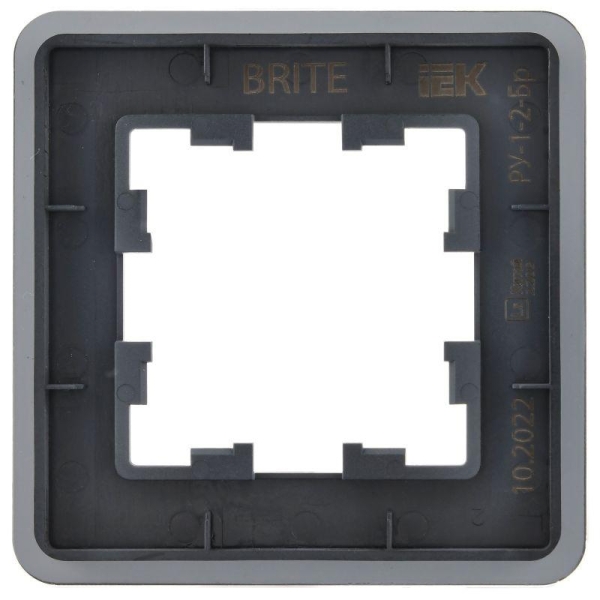 Рамка 1-м BRITE РУ-1-2-Бр стекло графит RE IEK BR-M12-G-41-K53