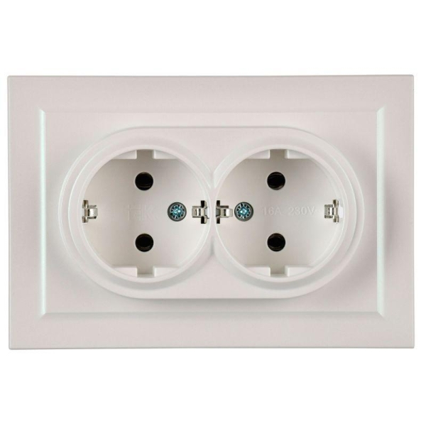 Розетка 2-м СП BRITE РС12-3-БрЖ 16А в сборе с заземл. без защ. шторок жемчуж. IEK BR-R21-16-K36-F