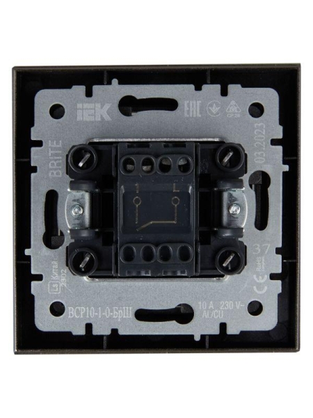 Выключатель 1-кл. СП BRITE ВСР10-1-0-БрШ 10А в сборе шампань IEK BR-V10-0-10-K37-F