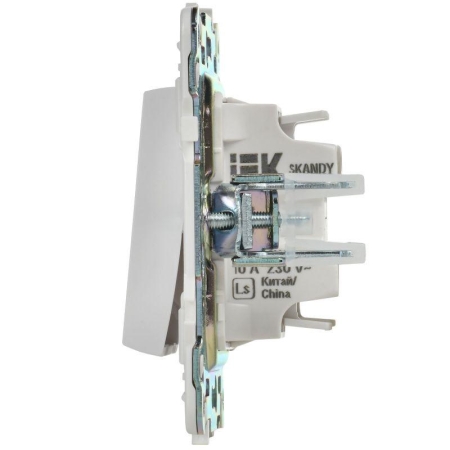Выключатель проходной 1-кл. SKANDY 10А SK-V02W арктич. бел. IEK SK-V12-0-10-K01
