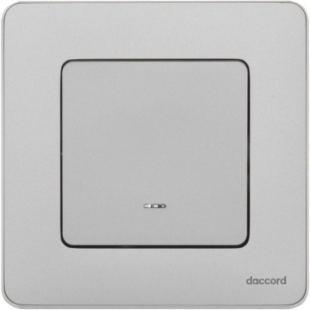 Переключатель 1-кл. Inspiria 10А IP20 250В 10AX с подсветкой/индикацией механизм алюм. IEK 673662