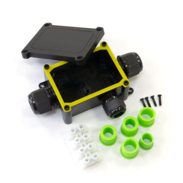 Коробка распределительная ОП 130х81х42 3-вводная IP68 ПА66 40А 450В d5-14мм черн. Промрукав PR08.13148