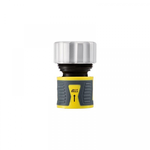 Коннектор для шланга быстросъемный 3/4дюйм с аквастопом с зажимной шайбой из цинка ЧЕТЫРЕ СЕЗОНА 62-0307-F