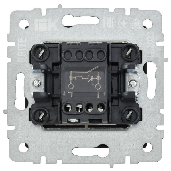 Выключатель 1-кл. СП BRITE ВС10-1-1-БрМ 10А с индик. механизм маренго IEK BR-V10-1-10-K35