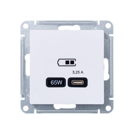 Розетка USB AtlasDesign тип C 65Вт высокоскор. ЗУ QC PD механизм лотос SE ATN001327