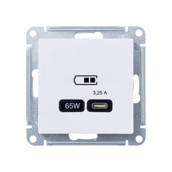 Розетка USB AtlasDesign тип C 65Вт высокоскор. ЗУ QC PD механизм лотос SE ATN001327