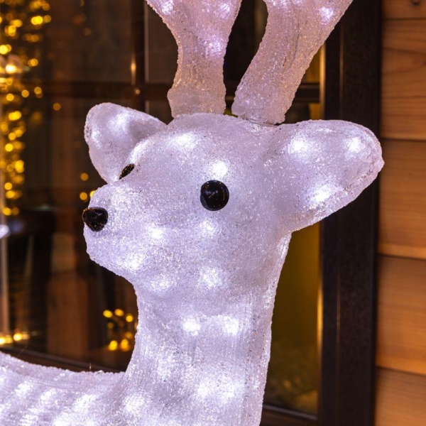 Фигура светодиодная акриловая "Снежный олень" 100см 380LED 6Вт IP65 трансф. в компл. Neon-Night 513-307