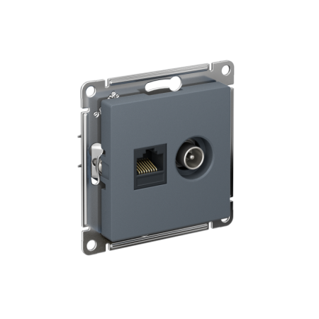 Розетка компьютерная + телевизионная 2-м СП AtlasDesign RJ45 кат.5E + TV механизм грифель SE ATN000789