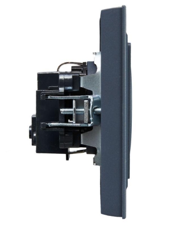 Розетка СП BRITE РСР14-1-0-БрМ 16А в сборе с заземл. защ. шторки маренго IEK BR-R14-16-K35-F