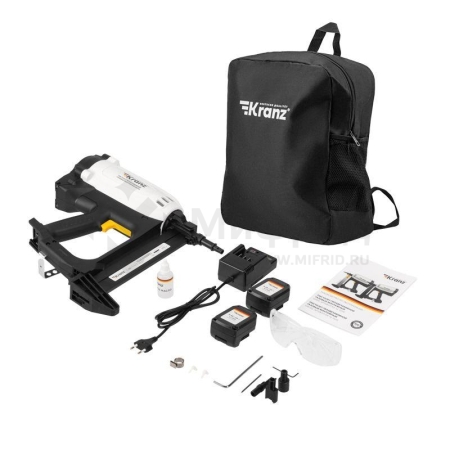 Пистолет монтажный газовый гвоздезабивной GN100 100Дж длина гвоздей 15-40мм d2.7-3мм KRANZ KR-16-1655