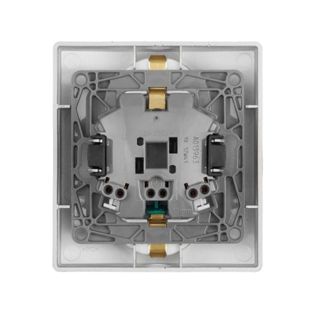 Розетка 2-м СП Inspiria 16А 250В с заземл. защ. шторки безвинтов. зажимы алюм. IEK 673757