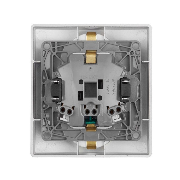 Розетка 2-м СП Inspiria 16А 250В с заземл. защ. шторки безвинтов. зажимы алюм. IEK 673757