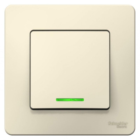 Выключатель 1-кл. СП Blanca 10А IP20 (сх. 1) 250В с подсветкой молочн. SE BLNVS010112