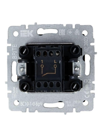 Выключатель 1-кл. СП BRITE ВС10-1-0-БрЧ 10А механизм черн. IEK BR-V10-0-10-K02