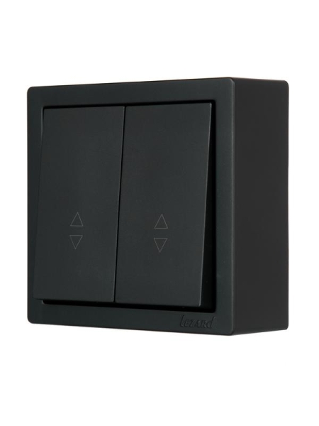 Выключатель 2-клав. проходной LETO черн. бархат LEZARD 752-4200-106