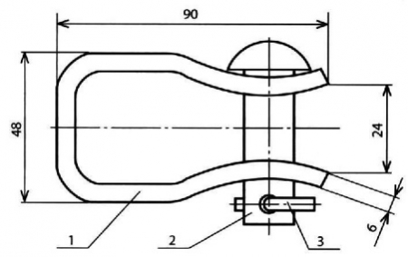 Ушко для фиксаторных кронштейнов КС-094