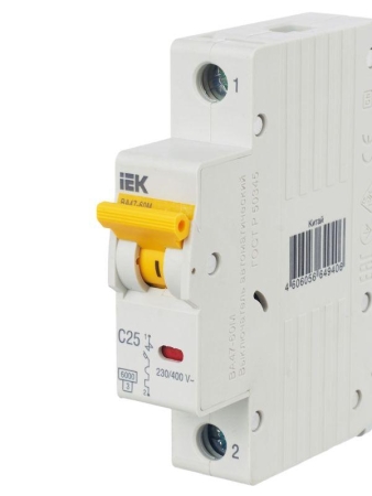 Выключатель автоматический модульный 1п C 25А 6кА ВА47-60M KARAT IEK MVA31-1-025-C